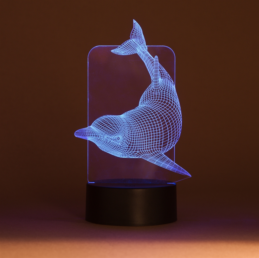 3D LED Acrylplade lampe Delfin